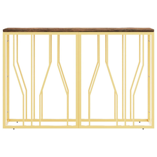 Wandtafel roestvrij staal en massief gerecycled hout goudkleur MeubelReus