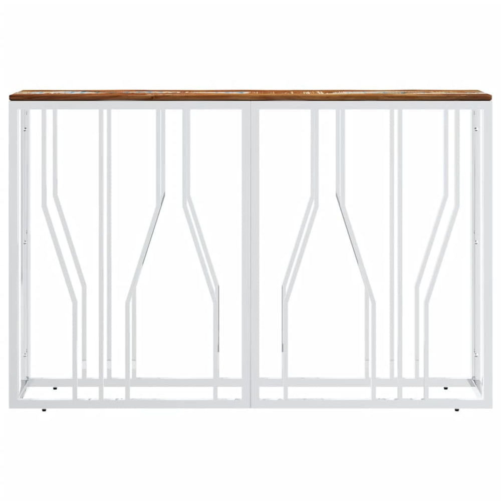 Wandtafel roestvrij staal en massief gerecycled hout zilver MeubelReus