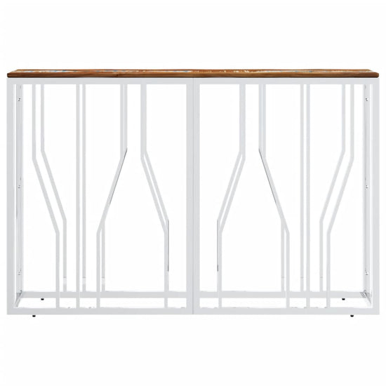 Wandtafel roestvrij staal en massief gerecycled hout zilver MeubelReus