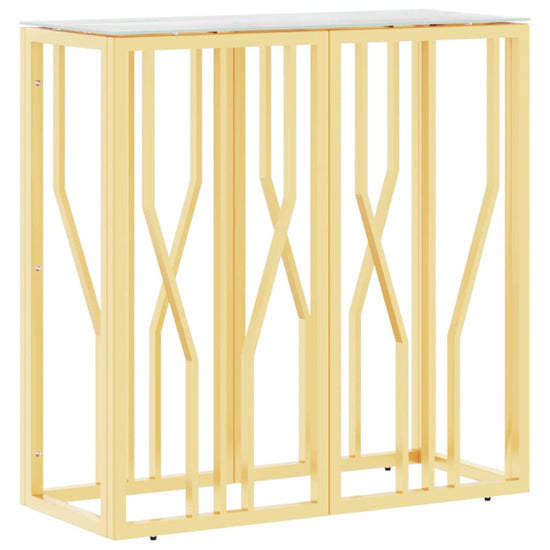 Wandtafel 70x30x70 cm roestvrij staal en glas goudkleurig MeubelReus