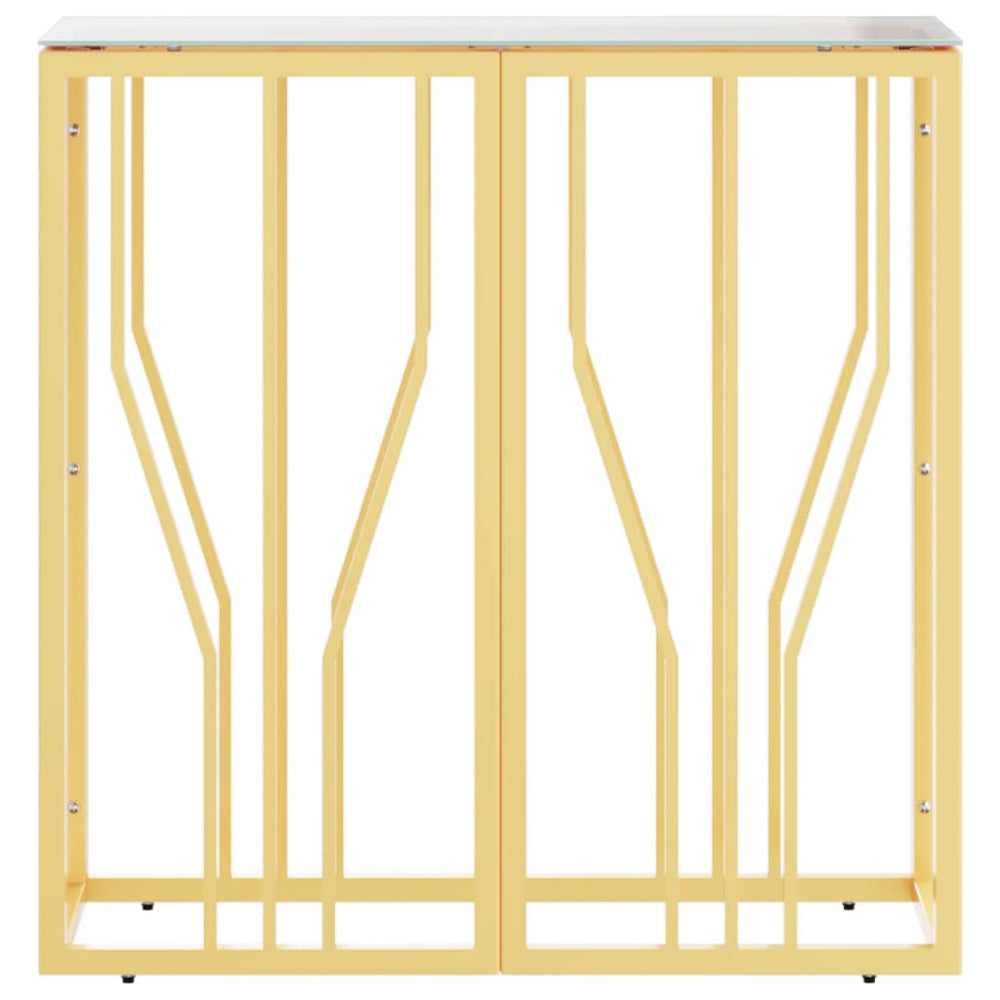 Wandtafel 70x30x70 cm roestvrij staal en glas goudkleurig MeubelReus