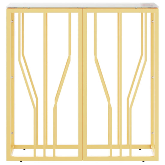 Wandtafel 70x30x70 cm roestvrij staal en glas goudkleurig MeubelReus