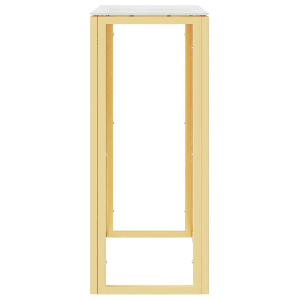 Wandtafel 70x30x70 cm roestvrij staal en glas goudkleurig MeubelReus