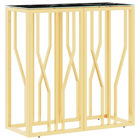 Wandtafel 70x30x70 cm roestvrij staal en glas goudkleurig MeubelReus