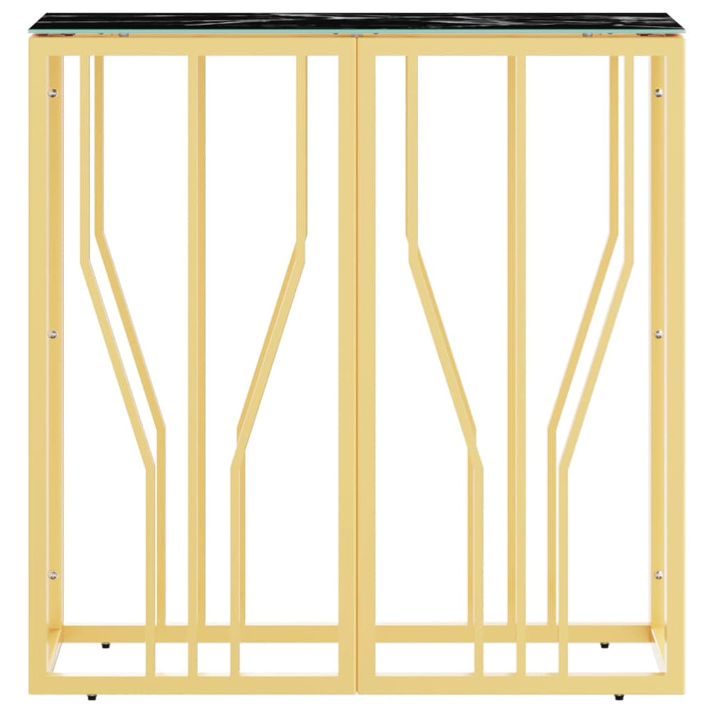 Wandtafel 70x30x70 cm roestvrij staal en glas goudkleurig MeubelReus