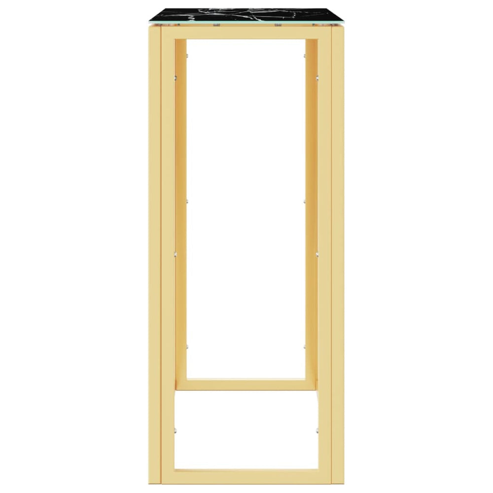 Wandtafel 70x30x70 cm roestvrij staal en glas goudkleurig MeubelReus