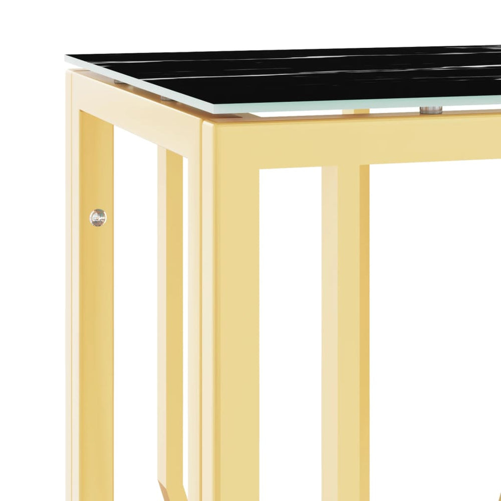 Wandtafel 70x30x70 cm roestvrij staal en glas goudkleurig MeubelReus
