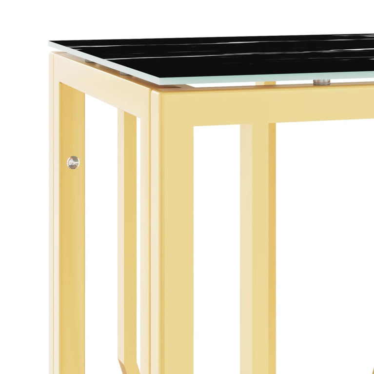 Wandtafel 70x30x70 cm roestvrij staal en glas goudkleurig MeubelReus