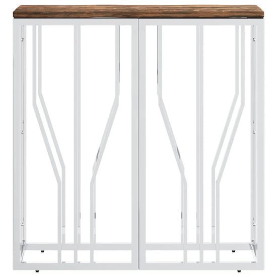 Wandtafel roestvrij staal en massief gerecycled hout zilver MeubelReus