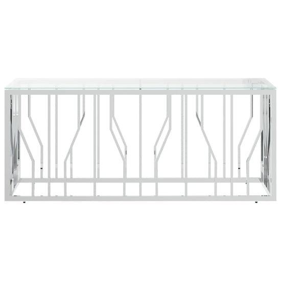 Salontafel 110x45x45 cm roestvrij staal en glas MeubelReus