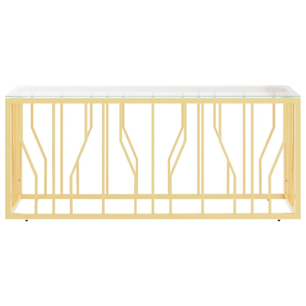 Salontafel 110x45x45 cm roestvrij staal en glas MeubelReus