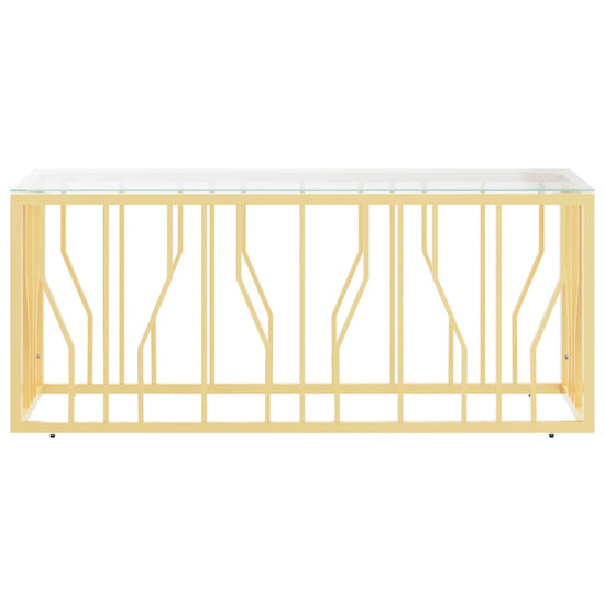 Salontafel 110x45x45 cm roestvrij staal en glas MeubelReus