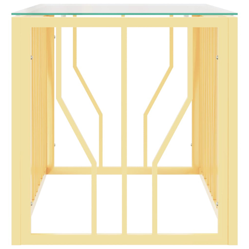 Salontafel 110x45x45 cm roestvrij staal en glas MeubelReus