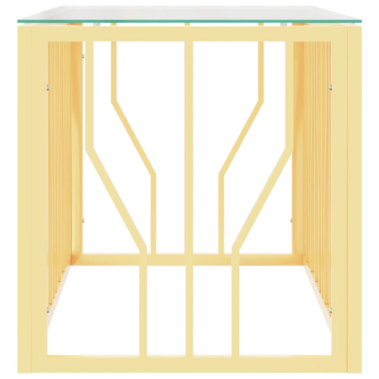 Salontafel 110x45x45 cm roestvrij staal en glas MeubelReus