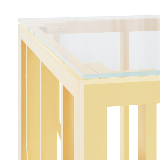 Salontafel 110x45x45 cm roestvrij staal en glas MeubelReus