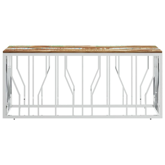 Salontafel roestvrij staal en massief gerecycled hout zilver MeubelReus