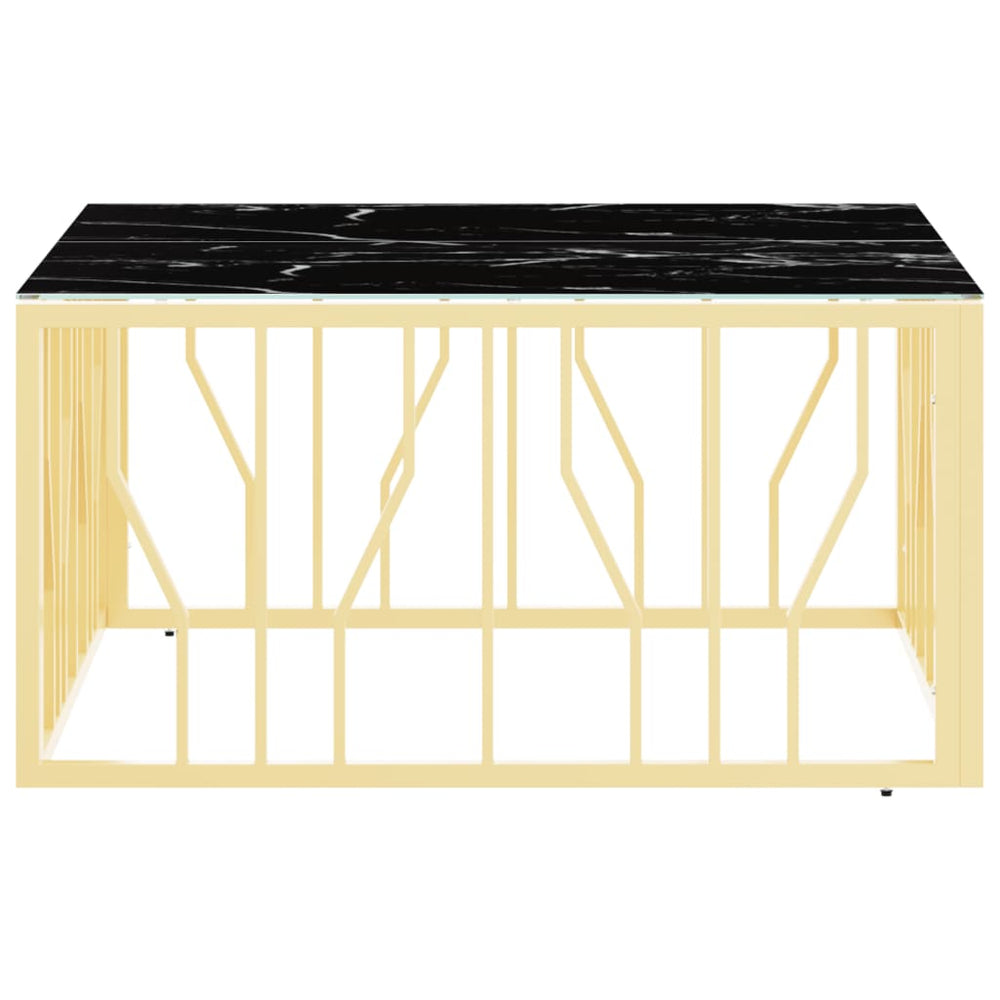 Salontafel 80x80x40 cm roestvrij staal en glas goudkleurig MeubelReus
