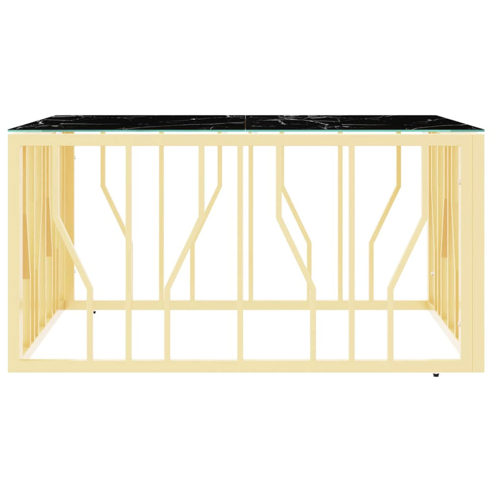Salontafel 80x80x40 cm roestvrij staal en glas goudkleurig MeubelReus