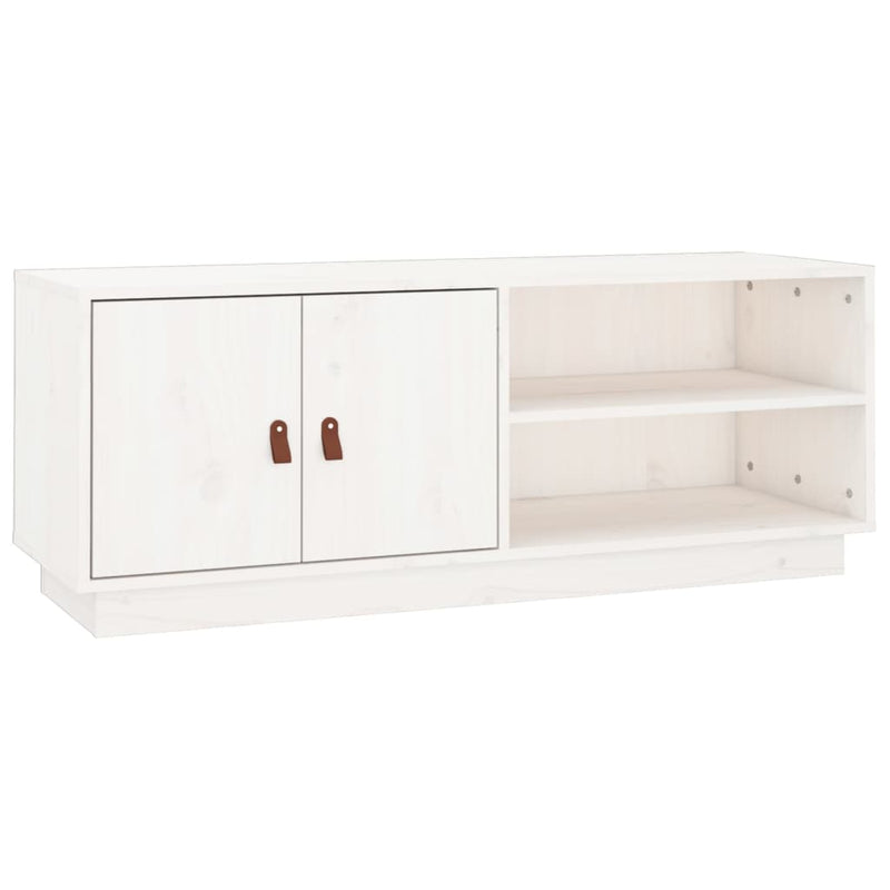Tv-meubel 105x34x40 cm massief grenenhout wit MeubelReus