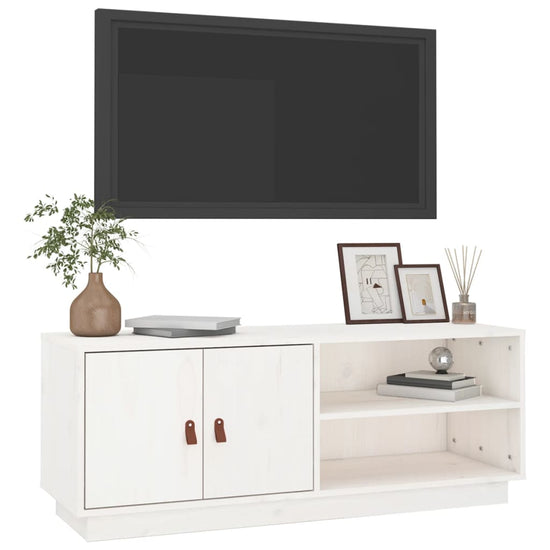 Tv-meubel 105x34x40 cm massief grenenhout wit MeubelReus