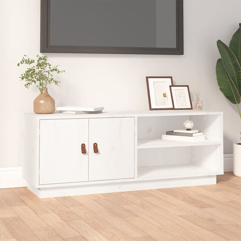 Tv-meubel 105x34x40 cm massief grenenhout wit MeubelReus