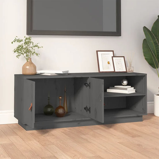 Tv-meubel 105x34x40 cm massief grenenhout grijs MeubelReus