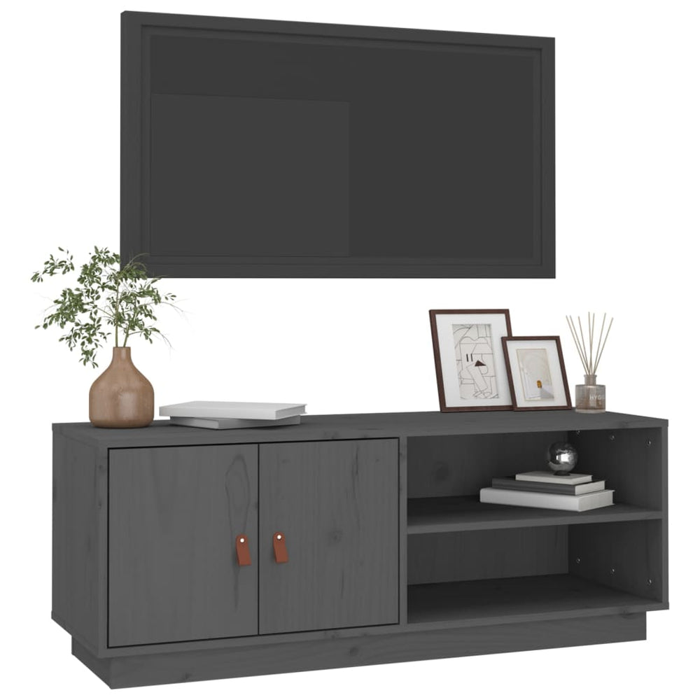 Tv-meubel 105x34x40 cm massief grenenhout grijs MeubelReus