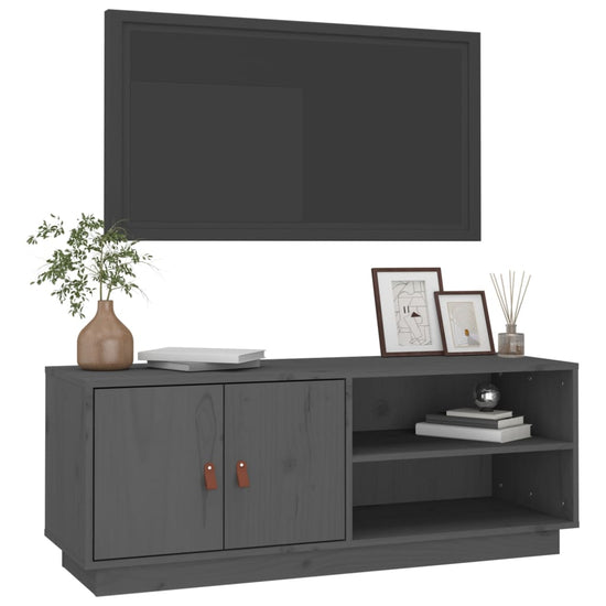 Tv-meubel 105x34x40 cm massief grenenhout grijs MeubelReus