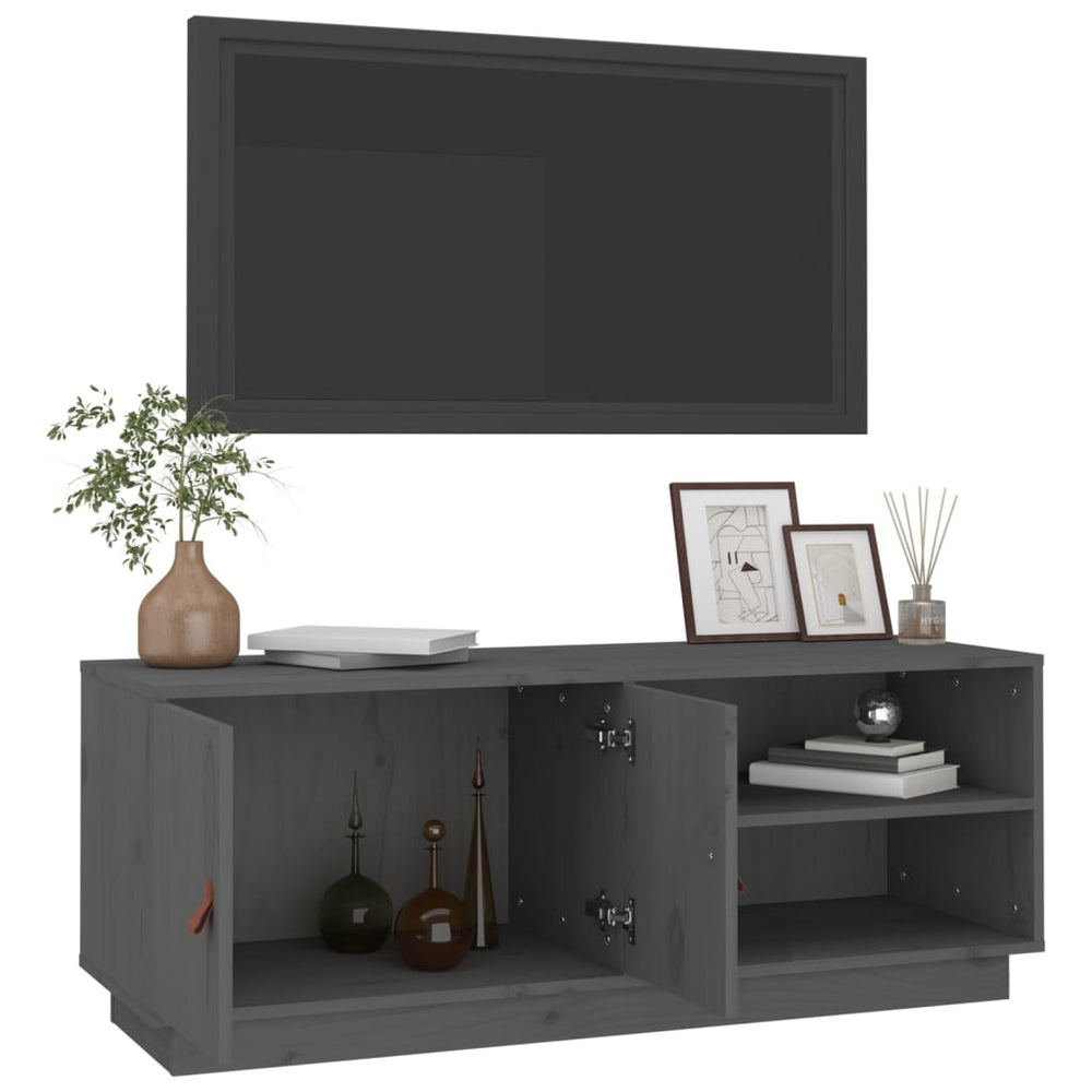 Tv-meubel 105x34x40 cm massief grenenhout grijs MeubelReus
