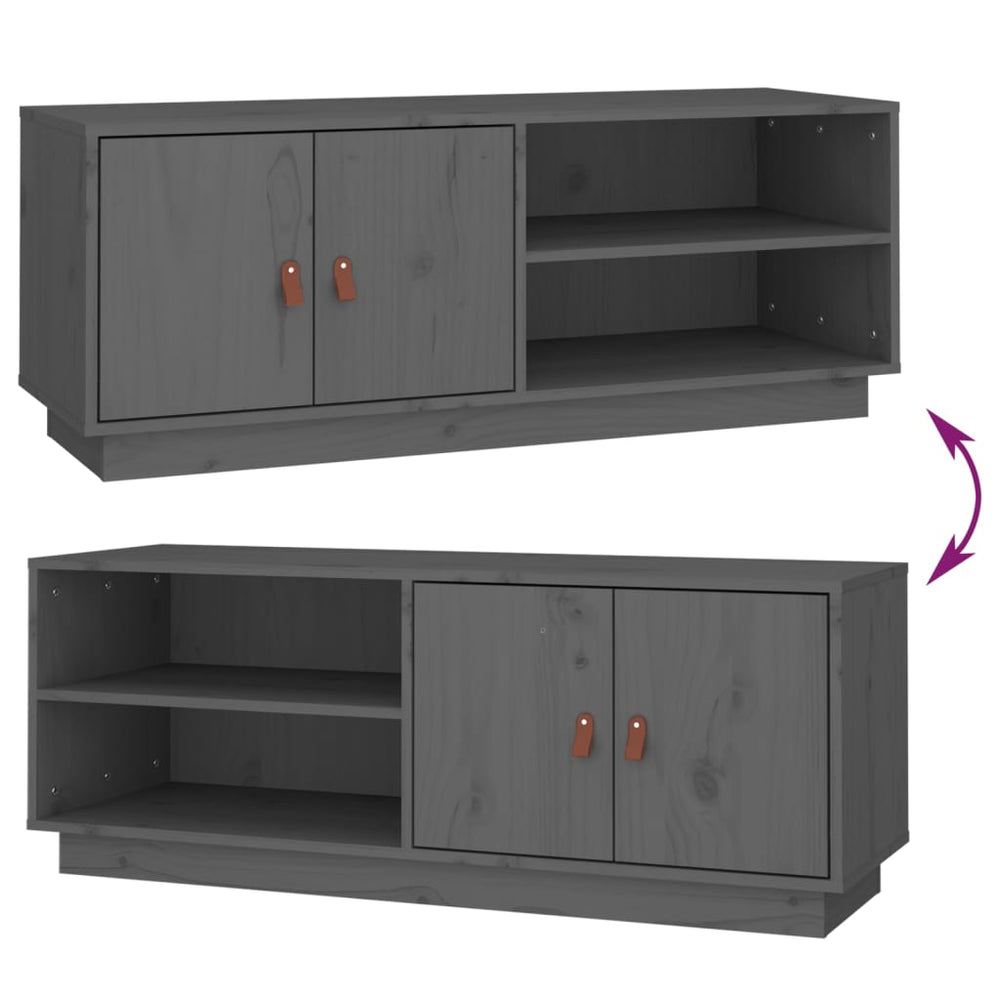 Tv-meubel 105x34x40 cm massief grenenhout grijs MeubelReus