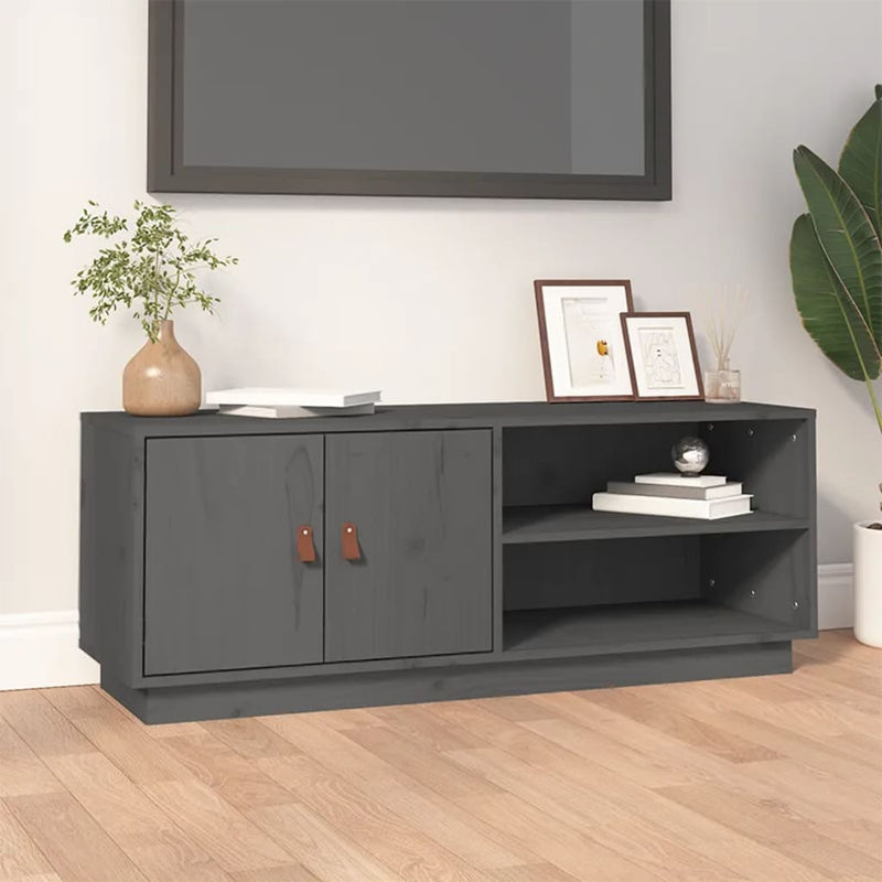 Tv-meubel 105x34x40 cm massief grenenhout grijs MeubelReus