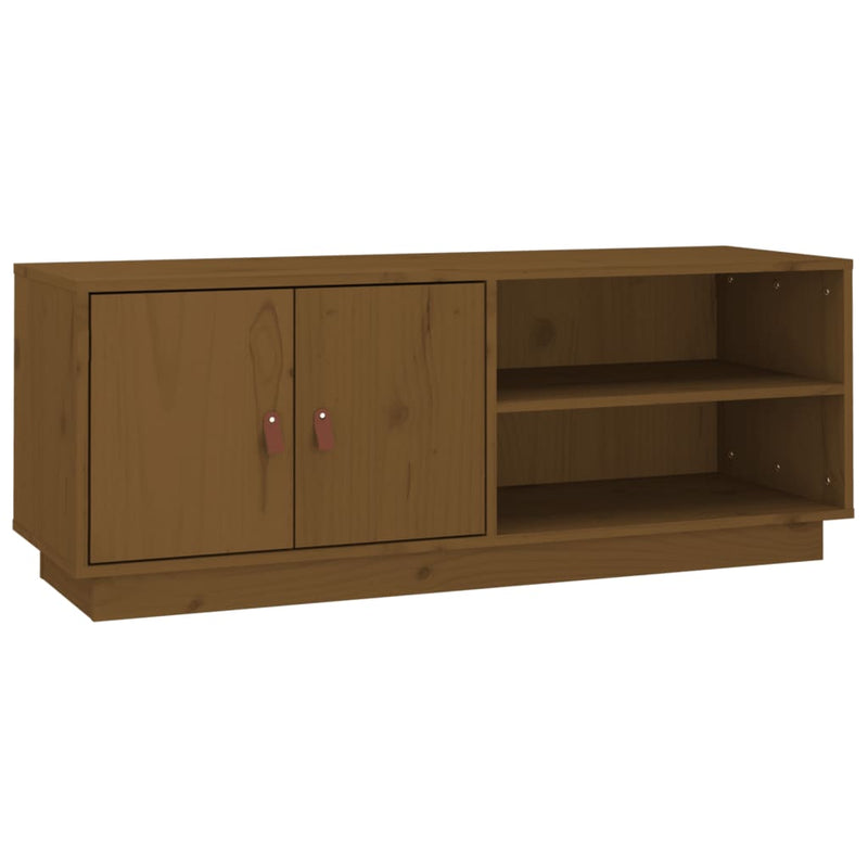 Tv-meubel 105x34x40 cm massief grenenhout honingbruin MeubelReus