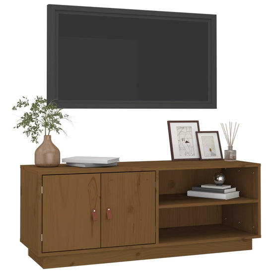 Tv-meubel 105x34x40 cm massief grenenhout honingbruin MeubelReus