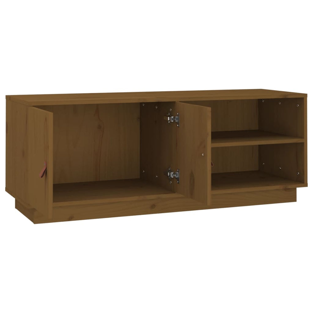 Tv-meubel 105x34x40 cm massief grenenhout honingbruin MeubelReus