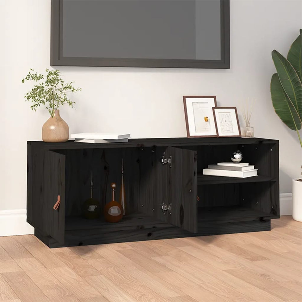 Tv-meubel 105x34x40 cm massief grenenhout zwart MeubelReus