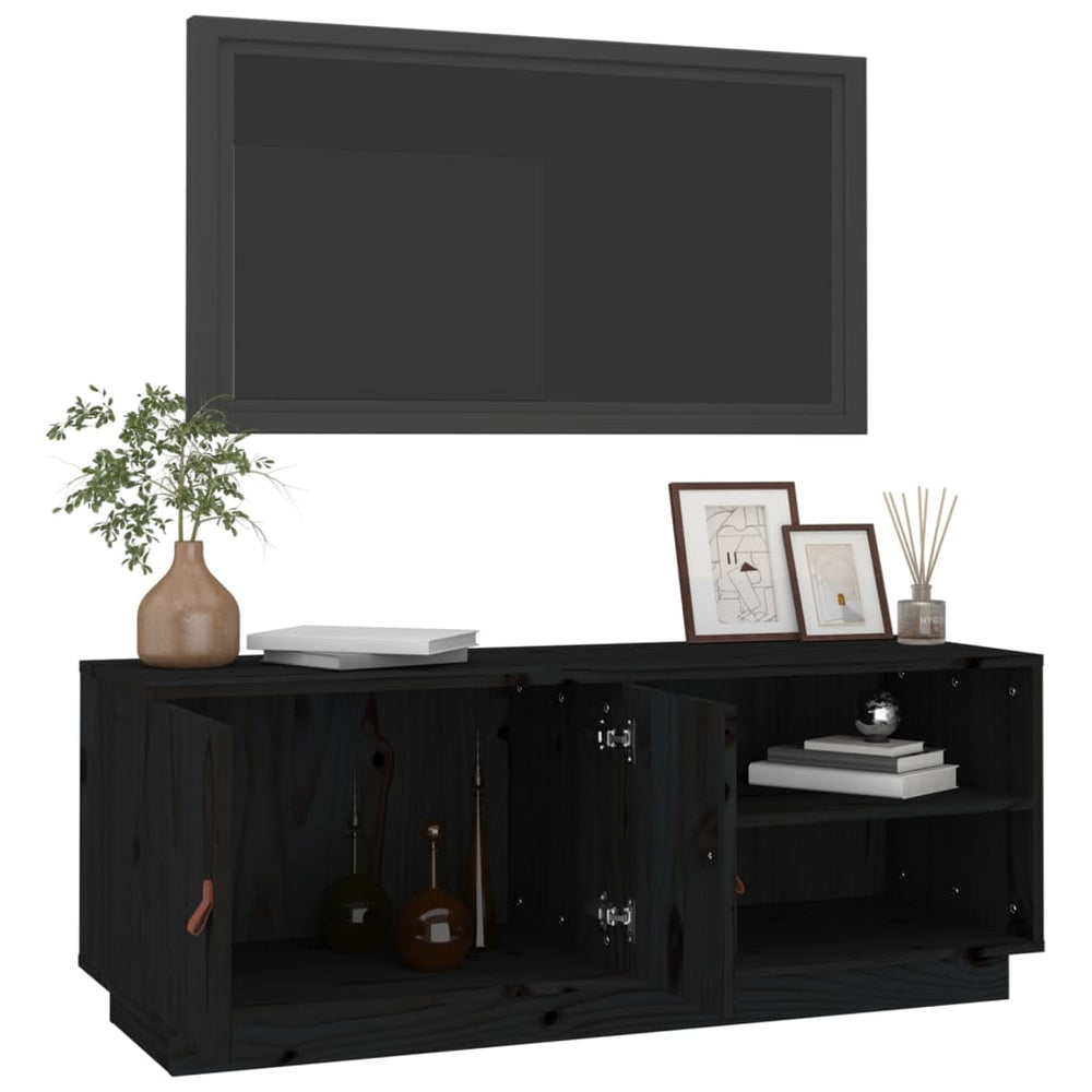 Tv-meubel 105x34x40 cm massief grenenhout zwart MeubelReus