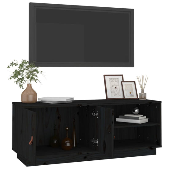 Tv-meubel 105x34x40 cm massief grenenhout zwart MeubelReus
