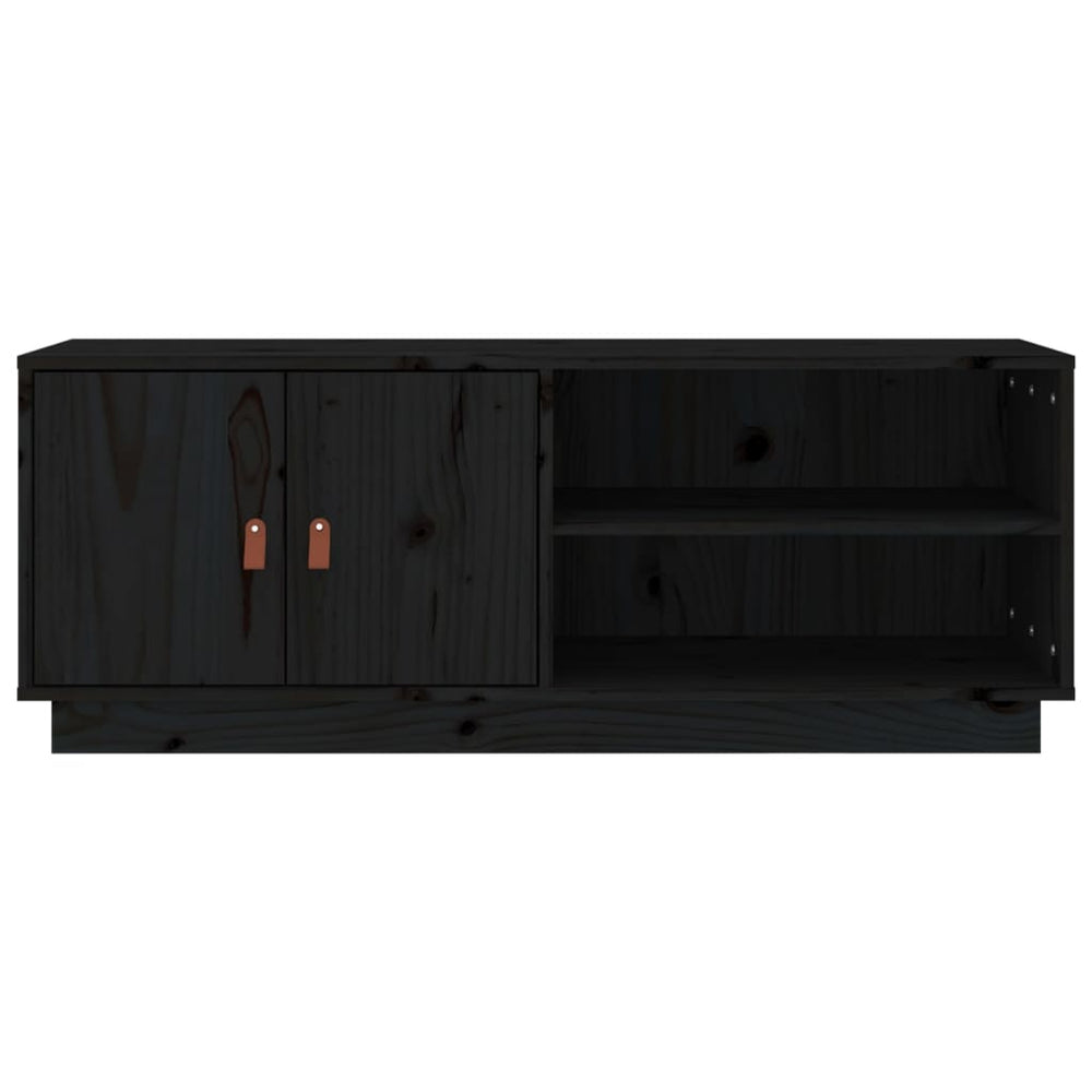 Tv-meubel 105x34x40 cm massief grenenhout zwart MeubelReus