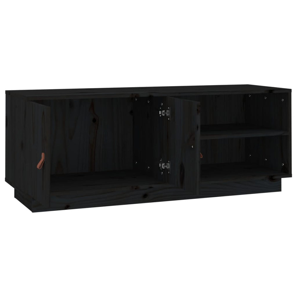 Tv-meubel 105x34x40 cm massief grenenhout zwart MeubelReus