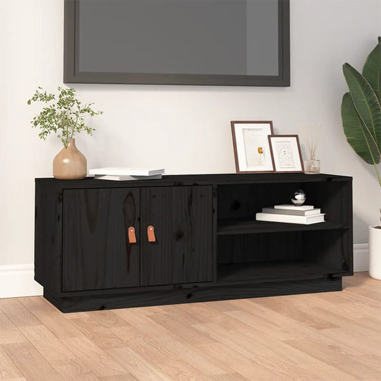 Tv-meubel 105x34x40 cm massief grenenhout zwart MeubelReus