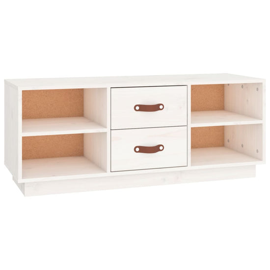 Tv-meubel 100x34x40 cm massief grenenhout wit MeubelReus