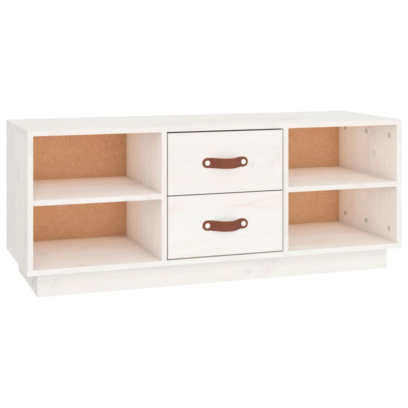 Tv-meubel 100x34x40 cm massief grenenhout wit MeubelReus