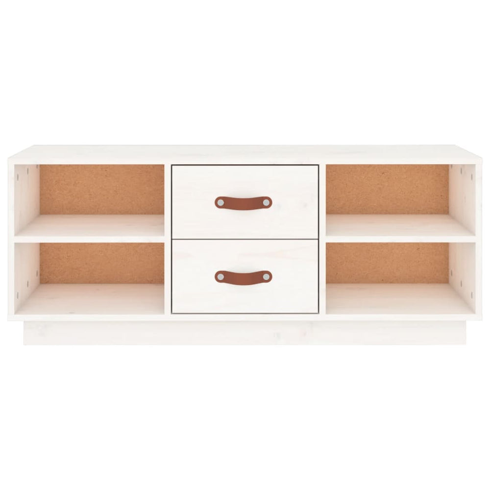 Tv-meubel 100x34x40 cm massief grenenhout wit MeubelReus