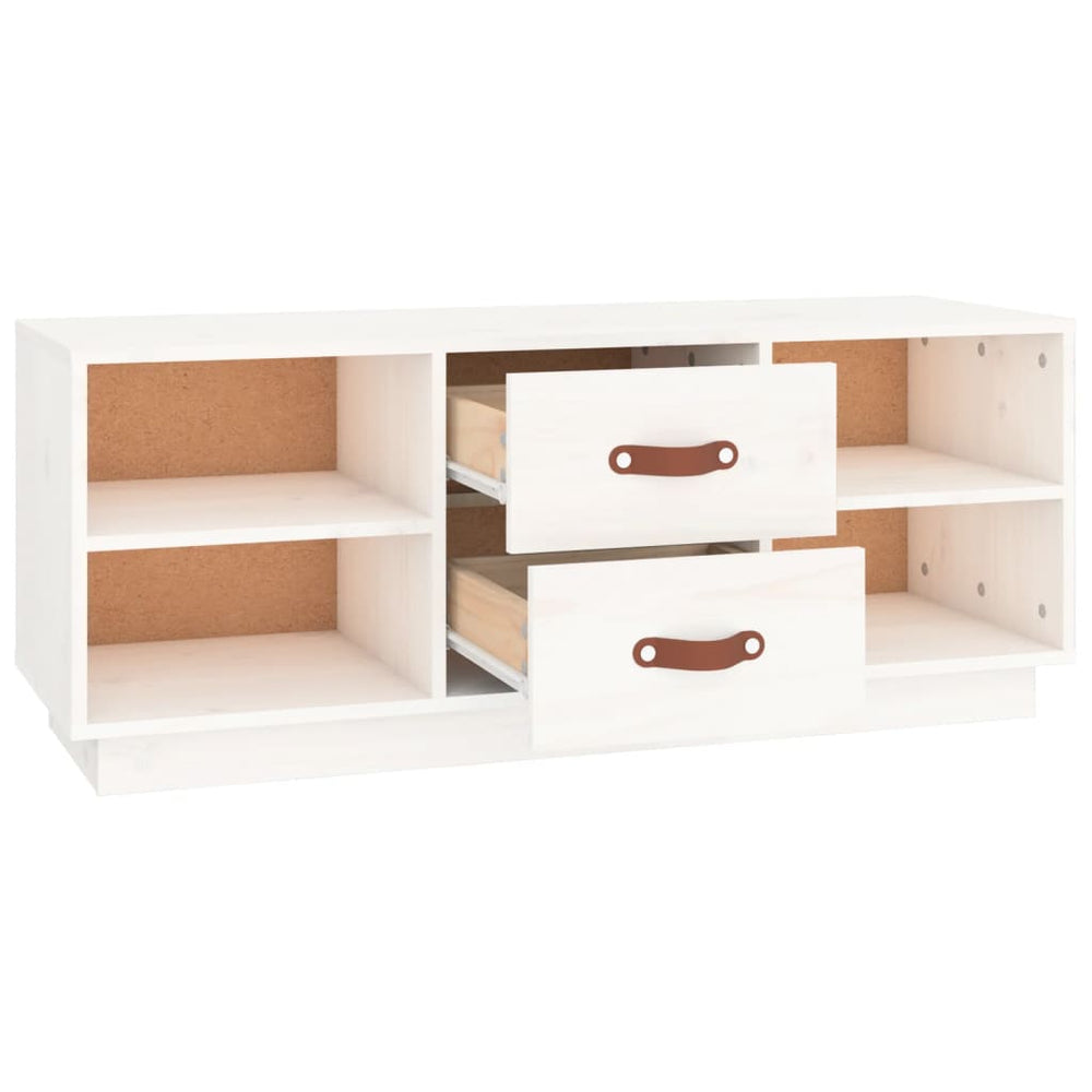 Tv-meubel 100x34x40 cm massief grenenhout wit MeubelReus