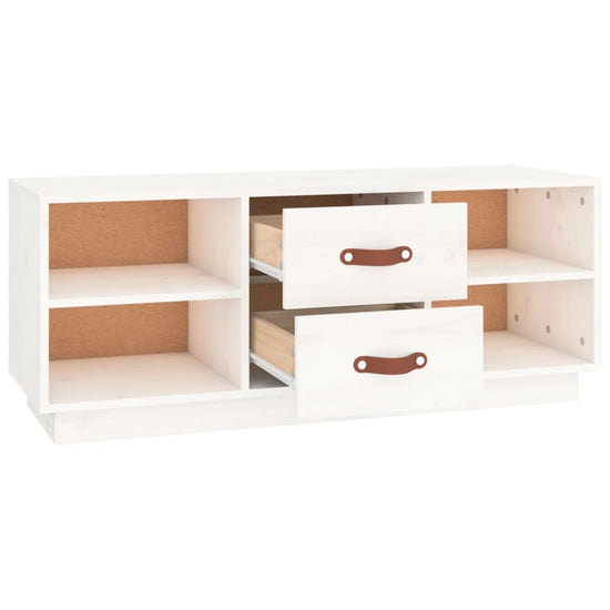 Tv-meubel 100x34x40 cm massief grenenhout wit MeubelReus