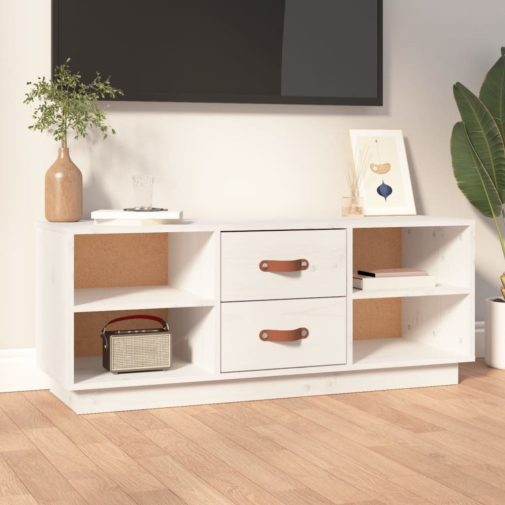 Tv-meubel 100x34x40 cm massief grenenhout wit MeubelReus
