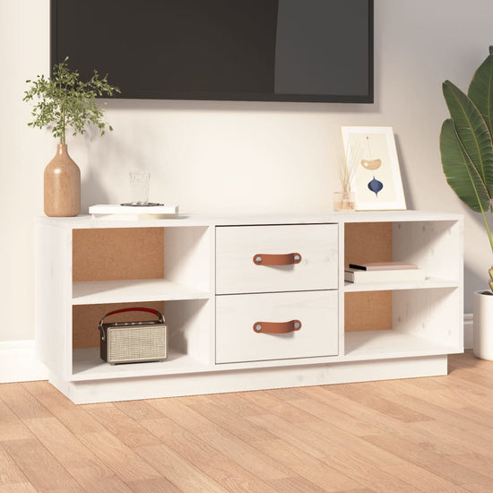 Tv-meubel 100x34x40 cm massief grenenhout wit MeubelReus