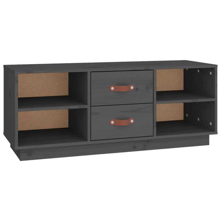 Tv-meubel 100x34x40 cm massief grenenhout grijs MeubelReus