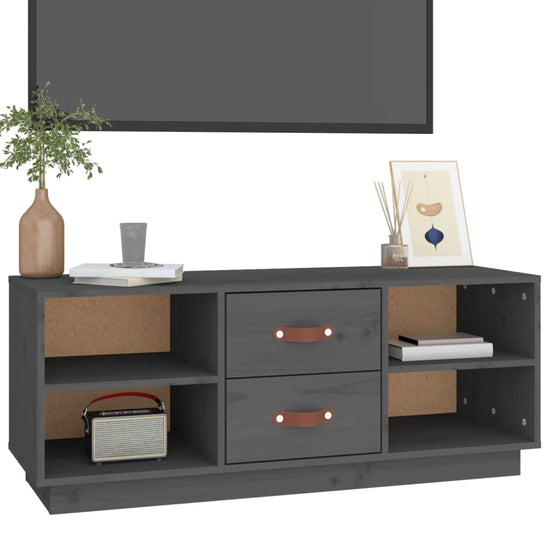 Tv-meubel 100x34x40 cm massief grenenhout grijs MeubelReus