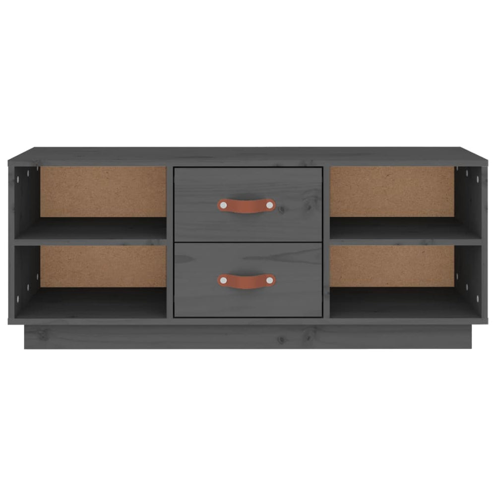 Tv-meubel 100x34x40 cm massief grenenhout grijs MeubelReus